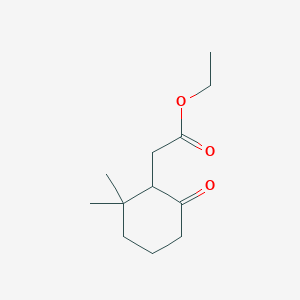 molecular formula C12H20O3 B14278113 Ethyl 2-(2,2-dimethyl-6-oxocyclohexyl)acetate 