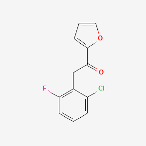molecular formula C12H8ClFO2 B1427832 2-(2-Chloro-6-fluorophenyl)-1-(furan-2-yl)ethan-1-one CAS No. 1184838-84-3