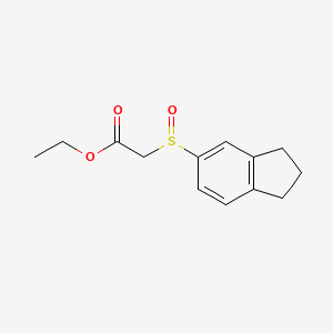 molecular formula C13H16O3S B1427838 ethyl 2-(2,3-dihydro-1H-indene-5-sulfinyl)acetate CAS No. 1291416-74-4