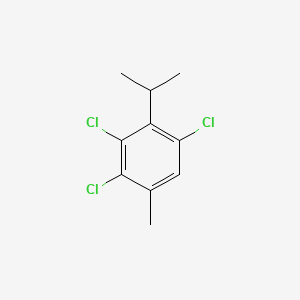 molecular formula C10H11Cl3 B14278416 Benzene, 1,3,4-trichloro-5-methyl-2-(1-methylethyl)- CAS No. 127440-94-2