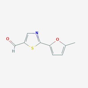 molecular formula C9H7NO2S B1427849 2-(5-甲基呋喃-2-基)-1,3-噻唑-5-甲醛 CAS No. 1250012-15-7