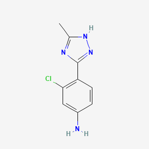 molecular formula C9H9ClN4 B1427854 3-chloro-4-(5-methyl-1H-1,2,4-triazol-3-yl)aniline CAS No. 1250914-78-3