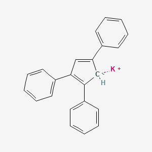molecular formula C23H17K B14278589 potassium;(2,4-diphenylcyclopenta-1,4-dien-1-yl)benzene CAS No. 153038-79-0