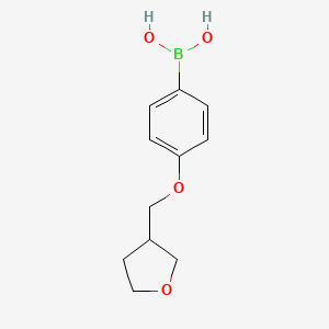 molecular formula C11H15BO4 B1427859 [4-(Oxolan-3-ylmethoxy)phenyl]boronic acid CAS No. 1334399-57-3