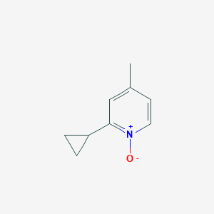 molecular formula C9H11NO B142786 Pyridine, 2-cyclopropyl-4-methyl-, 1-oxide (9CI) CAS No. 158902-33-1
