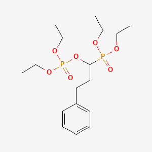 molecular formula C17H30O7P2 B14278604 Phosphoric acid, 1-(diethoxyphosphinyl)-3-phenylpropyl diethyl ester CAS No. 168129-25-7