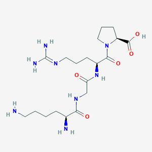 molecular formula C19H36N8O5 B14278609 L-Lysylglycyl-N~5~-(diaminomethylidene)-L-ornithyl-L-proline CAS No. 157535-99-4