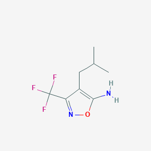 molecular formula C8H11F3N2O B1427862 4-(2-Methylpropyl)-3-(trifluoromethyl)-1,2-oxazol-5-amine CAS No. 1247706-87-1