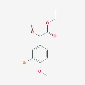 molecular formula C11H13BrO4 B1427872 Ethyl 2-(3-bromo-4-methoxyphenyl)-2-hydroxyacetate CAS No. 1247079-65-7