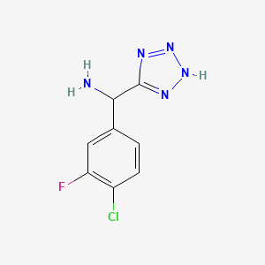 molecular formula C8H7ClFN5 B1427890 (4-chloro-3-fluorophenyl)(1H-1,2,3,4-tetrazol-5-yl)methanamine CAS No. 1247472-41-8