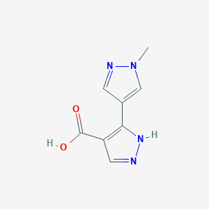 molecular formula C8H8N4O2 B1427895 3-(1-methyl-1H-pyrazol-4-yl)-1H-pyrazole-4-carboxylic acid CAS No. 1250422-52-6