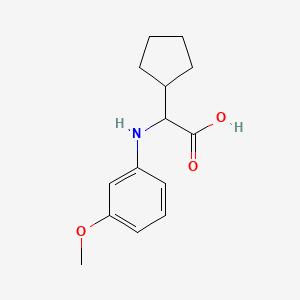 molecular formula C14H19NO3 B1427898 Cyclopentaneacetic acid,alpha-[(3-methoxyphenyl)amino]- CAS No. 1456003-21-6