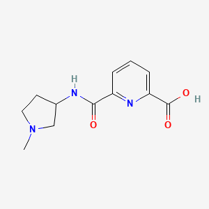 molecular formula C12H15N3O3 B1427900 6-[(1-Methylpyrrolidin-3-yl)carbamoyl]pyridine-2-carboxylic acid CAS No. 1291656-86-4