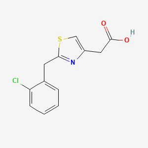 molecular formula C12H10ClNO2S B1427902 [2-(2-Chlorobenzyl)-1,3-thiazol-4-yl]acetic acid CAS No. 1225504-35-7