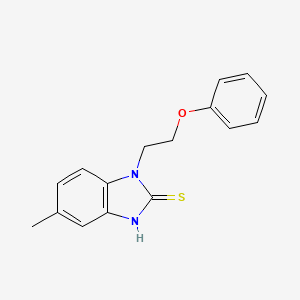 molecular formula C16H16N2OS B1427906 5-methyl-1-(2-phenoxyethyl)-1H-1,3-benzodiazole-2-thiol CAS No. 1306986-31-1