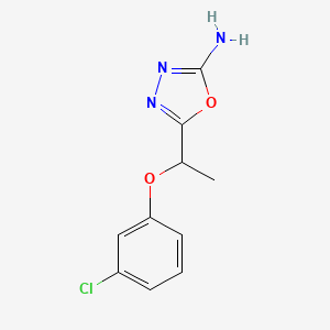 molecular formula C10H10ClN3O2 B1427916 5-[1-(3-Chlorophenoxy)ethyl]-1,3,4-oxadiazol-2-amine CAS No. 1247659-74-0