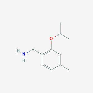 molecular formula C11H17NO B1427920 [4-Methyl-2-(propan-2-yloxy)phenyl]methanamine CAS No. 1247490-96-5