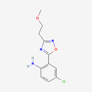 molecular formula C11H12ClN3O2 B1427921 4-Chloro-2-[3-(2-methoxyethyl)-1,2,4-oxadiazol-5-yl]aniline CAS No. 1304344-61-3