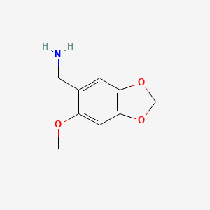molecular formula C9H11NO3 B1427923 (6-甲氧基苯并[d][1,3]二氧杂-5-基)甲胺 CAS No. 1250007-67-0