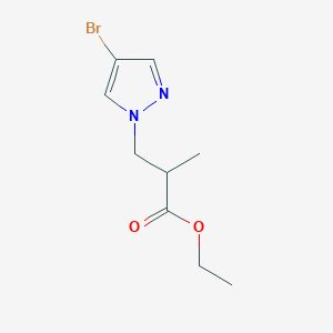 molecular formula C9H13BrN2O2 B1427924 ethyl 3-(4-bromo-1H-pyrazol-1-yl)-2-methylpropanoate CAS No. 1249644-53-8