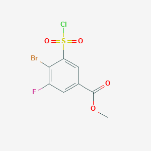 molecular formula C8H5BrClFO4S B1427926 4-溴-3-(氯磺酰基)-5-氟苯甲酸甲酯 CAS No. 1249508-42-6