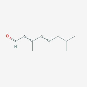 molecular formula C10H16O B14279346 3,7-Dimethylocta-2,4-dienal CAS No. 137046-94-7