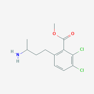 molecular formula C12H15Cl2NO2 B14279464 Methyl 6-(3-aminobutyl)-2,3-dichlorobenzoate CAS No. 137654-91-2