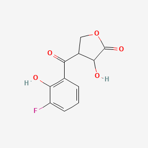 molecular formula C11H9FO5 B14279514 4-(3-Fluoro-2-hydroxybenzoyl)-3-hydroxyoxolan-2-one CAS No. 139679-56-4