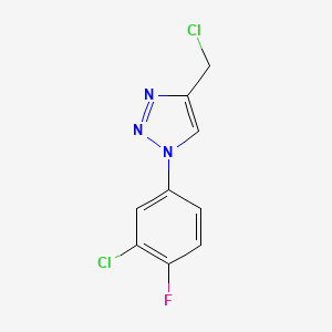 molecular formula C9H6Cl2FN3 B1427956 1-(3-氯-4-氟苯基)-4-(氯甲基)-1H-1,2,3-三唑 CAS No. 1249604-96-3