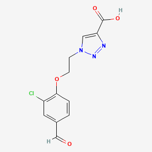molecular formula C12H10ClN3O4 B1427958 1-[2-(2-chloro-4-formylphenoxy)ethyl]-1H-1,2,3-triazole-4-carboxylic acid CAS No. 1291958-63-8