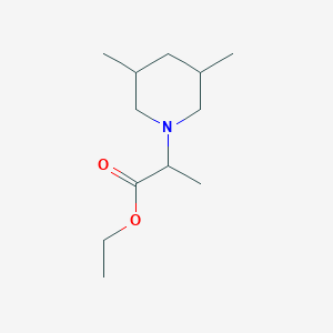molecular formula C12H23NO2 B1427960 Ethyl 2-(3,5-dimethylpiperidin-1-yl)propanoate CAS No. 1219402-69-3