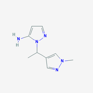 molecular formula C9H13N5 B1427965 1-[1-(1-methyl-1H-pyrazol-4-yl)ethyl]-1H-pyrazol-5-amine CAS No. 1249188-41-7