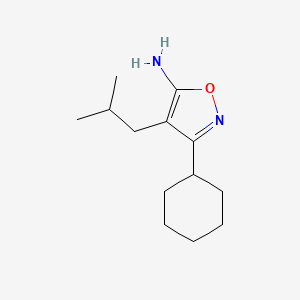 molecular formula C13H22N2O B1427971 3-Cyclohexyl-4-(2-methylpropyl)-1,2-oxazol-5-amine CAS No. 1250480-94-4