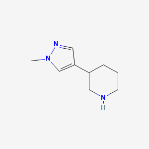 molecular formula C9H15N3 B1427980 3-(1-methyl-1H-pyrazol-4-yl)piperidine CAS No. 1340528-88-2