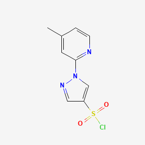 molecular formula C9H8ClN3O2S B1427985 1-(4-methylpyridin-2-yl)-1H-pyrazole-4-sulfonyl chloride CAS No. 1247076-12-5