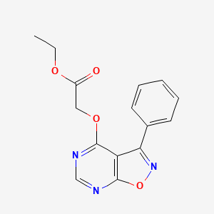 molecular formula C15H13N3O4 B14279926 Ethyl [(3-phenyl[1,2]oxazolo[5,4-d]pyrimidin-4-yl)oxy]acetate CAS No. 119898-11-2