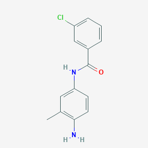molecular formula C14H13ClN2O B1427995 N-(4-amino-3-methylphenyl)-3-chlorobenzamide CAS No. 1285097-46-2