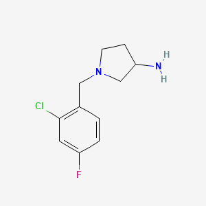 molecular formula C11H14ClFN2 B1427999 1-(2-Chloro-4-fluorobenzyl)pyrrolidin-3-amine CAS No. 1247243-31-7