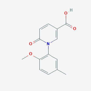 molecular formula C14H13NO4 B1428006 1-(2-Methoxy-5-methylphenyl)-6-oxo-1,6-dihydropyridine-3-carboxylic acid CAS No. 1282756-08-4