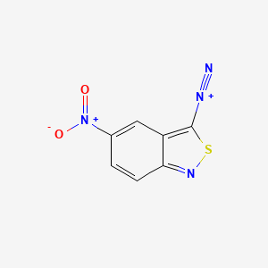molecular formula C7H3N4O2S+ B14280109 5-Nitro-2,1-benzothiazole-3-diazonium CAS No. 132327-97-0