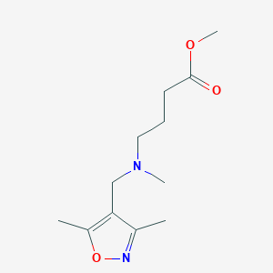 molecular formula C12H20N2O3 B1428012 Methyl 4-{[(dimethyl-1,2-oxazol-4-yl)methyl](methyl)amino}butanoate CAS No. 1423034-10-9