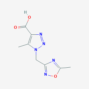 molecular formula C8H9N5O3 B1428014 5-甲基-1-[(5-甲基-1,2,4-恶二唑-3-基)甲基]-1H-1,2,3-三唑-4-甲酸 CAS No. 1247510-14-0