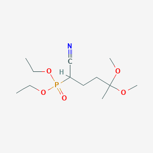 molecular formula C12H24NO5P B14280142 Diethyl (1-cyano-4,4-dimethoxypentyl)phosphonate CAS No. 140169-55-7