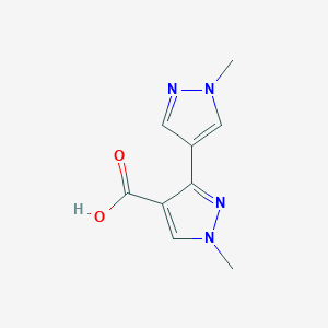 molecular formula C9H10N4O2 B1428018 1-methyl-3-(1-methyl-1H-pyrazol-4-yl)-1H-pyrazole-4-carboxylic acid CAS No. 1249019-47-3