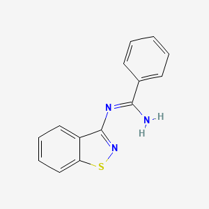 molecular formula C14H11N3S B14280186 Benzenecarboximidamide, N-1,2-benzisothiazol-3-yl- CAS No. 154544-85-1