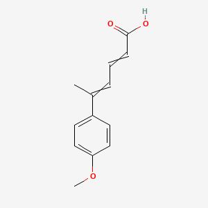 molecular formula C13H14O3 B14280301 5-(4-Methoxyphenyl)hexa-2,4-dienoic acid CAS No. 120554-24-7