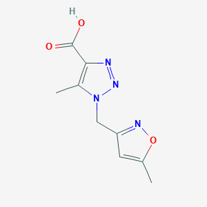 molecular formula C9H10N4O3 B1428031 5-methyl-1-[(5-methyl-1,2-oxazol-3-yl)methyl]-1H-1,2,3-triazole-4-carboxylic acid CAS No. 1250695-77-2