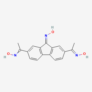 molecular formula C17H15N3O3 B14280321 N-[1-[9-hydroxyimino-7-[(E)-N-hydroxy-C-methylcarbonimidoyl]fluoren-2-yl]ethylidene]hydroxylamine 