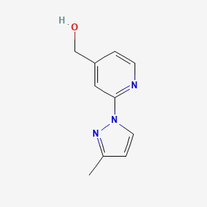 molecular formula C10H11N3O B1428043 [2-(3-methyl-1H-pyrazol-1-yl)pyridin-4-yl]methanol CAS No. 1249363-94-7