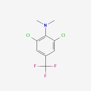molecular formula C9H8Cl2F3N B14280449 Benzenamine, 2,6-dichloro-N,N-dimethyl-4-(trifluoromethyl)- CAS No. 156639-46-2